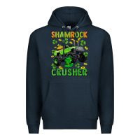 Navy st patricks shamrock crusher Premium Hoodie - Neo Western