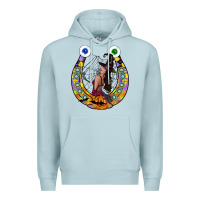 Blue Mist Halloween Horseshoe Premium Hoodie - CowhideDigitalArt