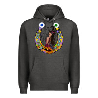 Charcoal Heather Halloween Horseshoe Premium Hoodie - CowhideDigitalArt