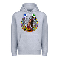 Heather Grey Halloween Horseshoe Premium Hoodie - CowhideDigitalArt