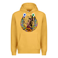 Mustard Halloween Horseshoe Premium Hoodie - CowhideDigitalArt