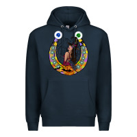 Navy Halloween Horseshoe Premium Hoodie - CowhideDigitalArt