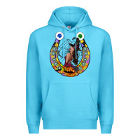 Ocean Blue Halloween Horseshoe Premium Hoodie - CowhideDigitalArt