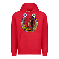 Red Halloween Horseshoe Premium Hoodie - CowhideDigitalArt