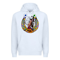 White Halloween Horseshoe Premium Hoodie - CowhideDigitalArt