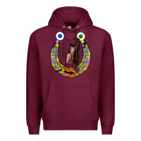 Burgundy Halloween Horseshoe Premium Hoodie - CowhideDigitalArt