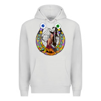 Dove Grey Halloween Horseshoe Premium Hoodie - CowhideDigitalArt