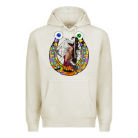 Oatmeal Heather Halloween Horseshoe Premium Hoodie - CowhideDigitalArt