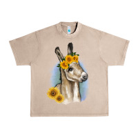 French Oak Sunflower Baby Donkey Urban Heavy Tee - RanaPortraitStore
