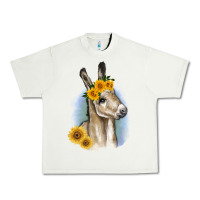 Pistachio Sunflower Baby Donkey Urban Heavy Tee - RanaPortraitStore