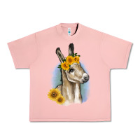 Salmon Sunflower Baby Donkey Urban Heavy Tee - RanaPortraitStore