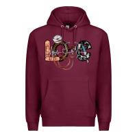 Burgundy love nurse Premium Hoodie - SublimationCraftShop