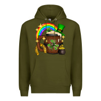 Army Green st. patricks day barrel beer Premium Hoodie - Neo Western