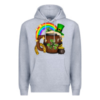 Heather Grey st. patricks day barrel beer Premium Hoodie - Neo Western