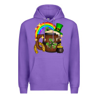 Purple st. patricks day barrel beer Premium Hoodie - Neo Western