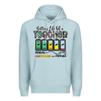 Blue Mist battery life of a teacher monday friday Premium Hoodie - CowhideDigitalArt