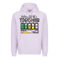 Lilac battery life of a teacher monday friday Premium Hoodie - CowhideDigitalArt