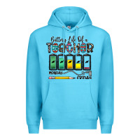 Ocean Blue battery life of a teacher monday friday Premium Hoodie - CowhideDigitalArt