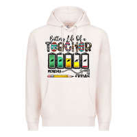 Pale Pink battery life of a teacher monday friday Premium Hoodie - CowhideDigitalArt