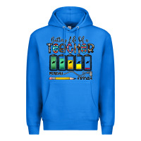 True Royal battery life of a teacher monday friday Premium Hoodie - CowhideDigitalArt