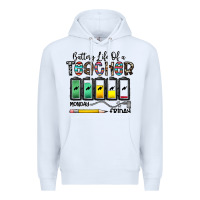 White battery life of a teacher monday friday Premium Hoodie - CowhideDigitalArt