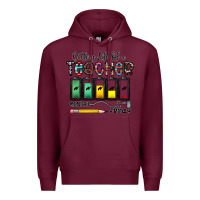 Burgundy battery life of a teacher monday friday Premium Hoodie - CowhideDigitalArt