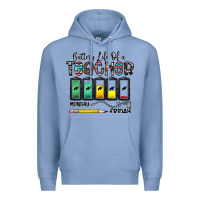 Colony Blue battery life of a teacher monday friday Premium Hoodie - CowhideDigitalArt