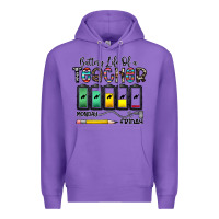 Purple battery life of a teacher monday friday Premium Hoodie - CowhideDigitalArt