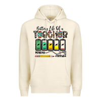 Tofu battery life of a teacher monday friday Premium Hoodie - CowhideDigitalArt