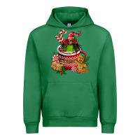 Emerald christmas coffee afro gnome Urban Hoodie - FaDigitalArtStudio