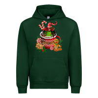 Forest Green christmas coffee afro gnome Urban Hoodie - FaDigitalArtStudio