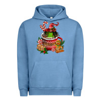 Pigment Pebble Blue christmas coffee afro gnome Urban Hoodie - FaDigitalArtStudio