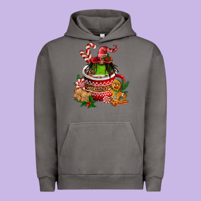 Christmas Coffee Afro Gnome Urban Hoodie Designed By Fadigitalartstudio