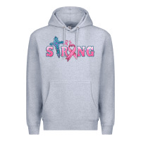 Heather Grey strong with cross ribbon Premium Hoodie - HRA Design Shop