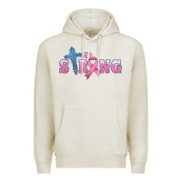 Oatmeal Heather strong with cross ribbon Premium Hoodie - HRA Design Shop
