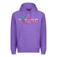 Purple strong with cross ribbon Premium Hoodie - HRA Design Shop