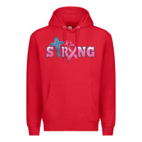 Strong With Cross Ribbon Premium Hoodie | Teevron