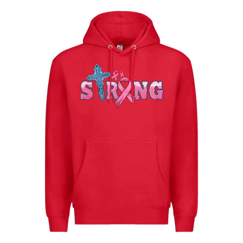 Strong With Cross Ribbon Premium Hoodie by HRA Design Shop | Teevron