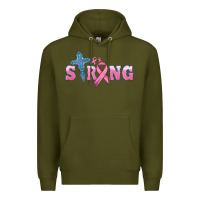 Army Green strong with cross ribbon Premium Hoodie - HRA Design Shop
