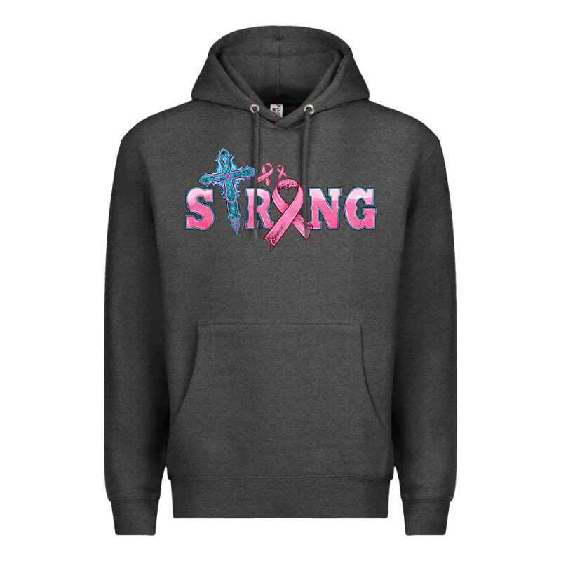 Strong With Cross Ribbon Premium Hoodie by HRA Design Shop | Teevron