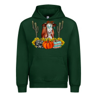 Forest Green Fall Cow Urban Hoodie - CowhideDigitalArt