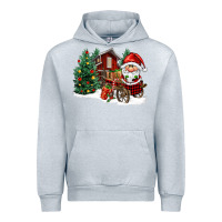 Heather Grey christmas gnomes barnyard Urban Hoodie - FaDigitalArtStudio