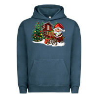 Pigment Midnight Navy christmas gnomes barnyard Urban Hoodie - FaDigitalArtStudio