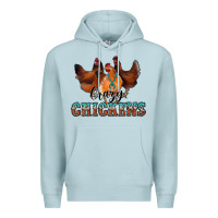 Blue Mist crazychickens Premium Hoodie - CowhideDigitalArt
