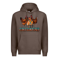 Coffee crazychickens Premium Hoodie - CowhideDigitalArt