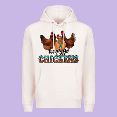 Crazychickens Premium Hoodie Designed By Cowhidedigitalart