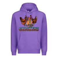 Purple crazychickens Premium Hoodie - CowhideDigitalArt