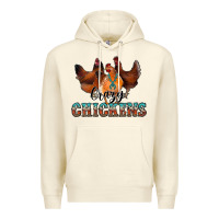 Sandshell crazychickens Premium Hoodie - CowhideDigitalArt
