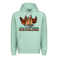 Seafoam crazychickens Premium Hoodie - CowhideDigitalArt