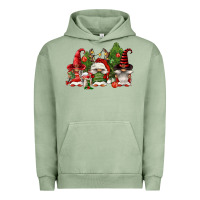 Pigment Oil Green christmas gnomies Urban Hoodie - FaDigitalArtStudio